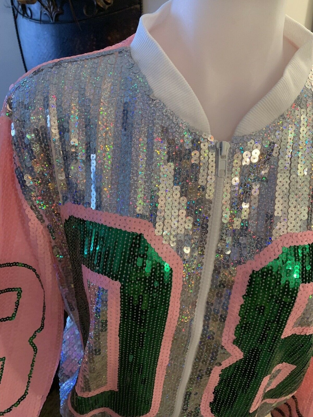 Women's Retro Style Sequined Bomber Jacket