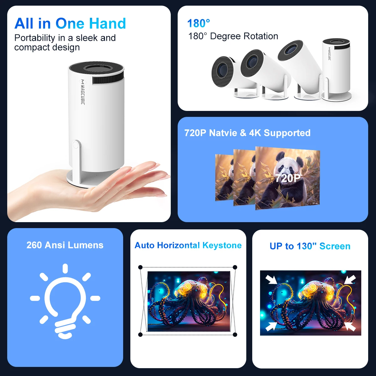 Android 11 Portable Projector